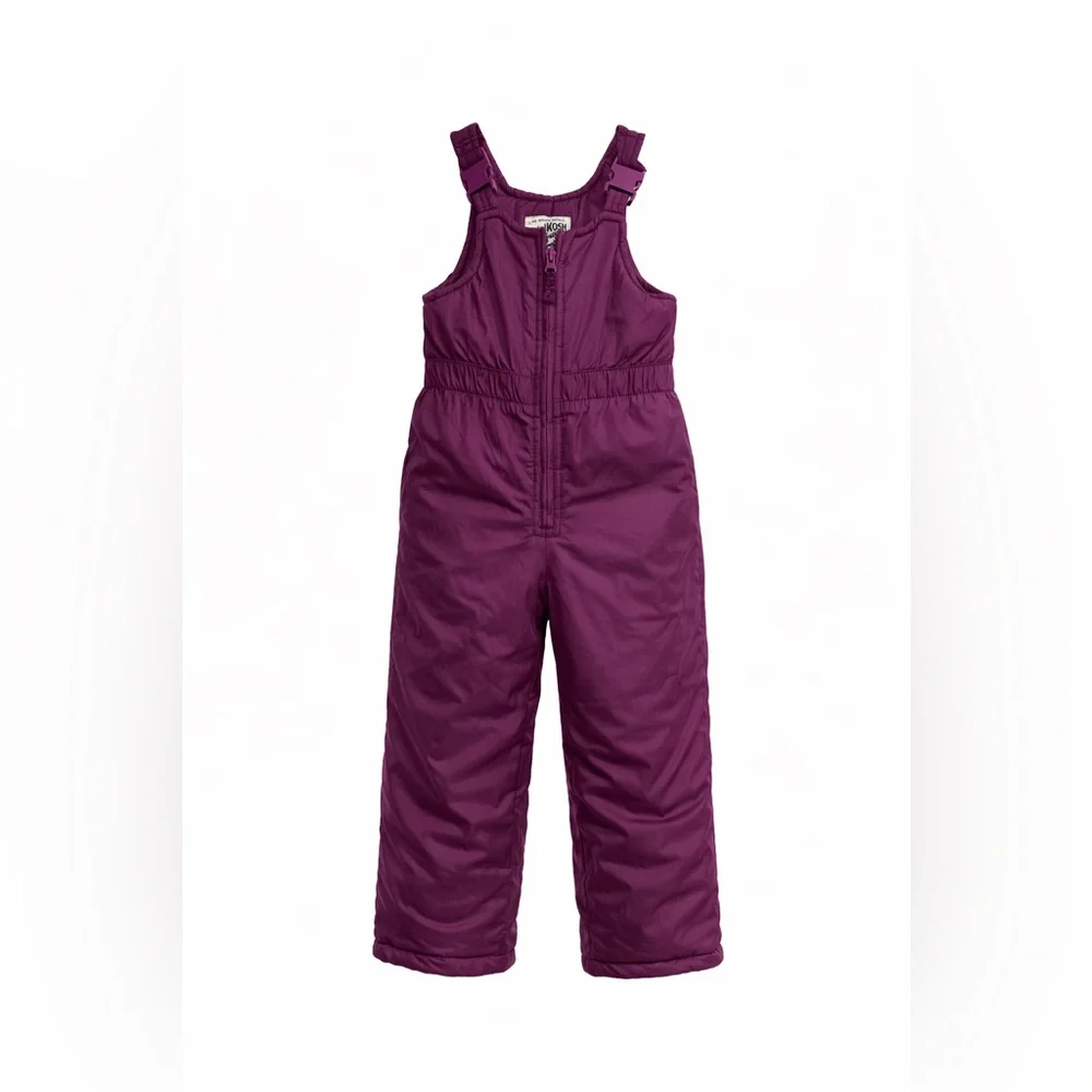 OshKosh B’Gosh Toddler Snow Bib Pants 24M Purple Insulated Winter Ski Snow EUC